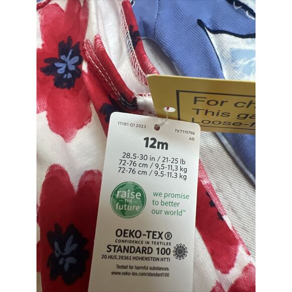 Carter's Just One You Seahorse/Floral Pajama Tops (2PC) Girls 12 Mo NWT - Picture 4 of 4